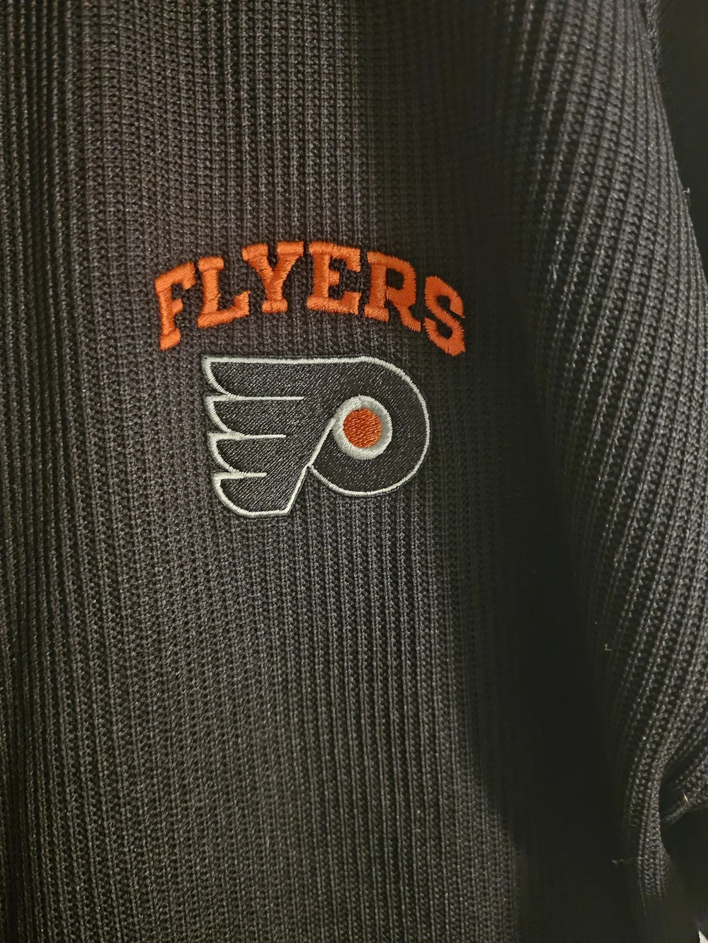 NHL Black Full-Zip Jacket with Orange Trim